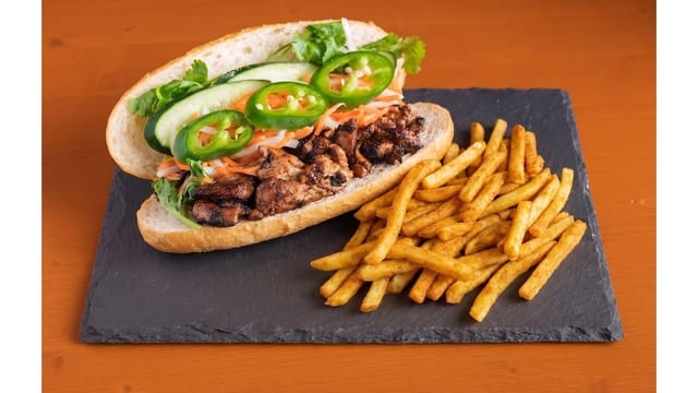 Lemongrass Chicken Banh Mi Combo W/ Fries.